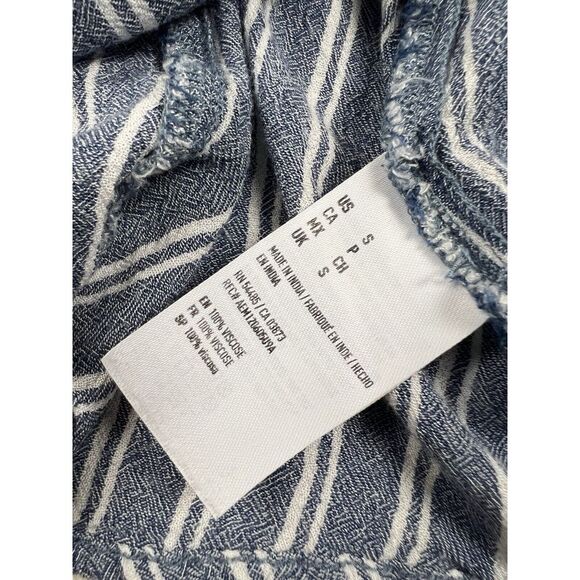 American Eagle Outfitters Top Womens Blue Striped Off‎ Shoulder Tunic Casual - Picture 11 of 12